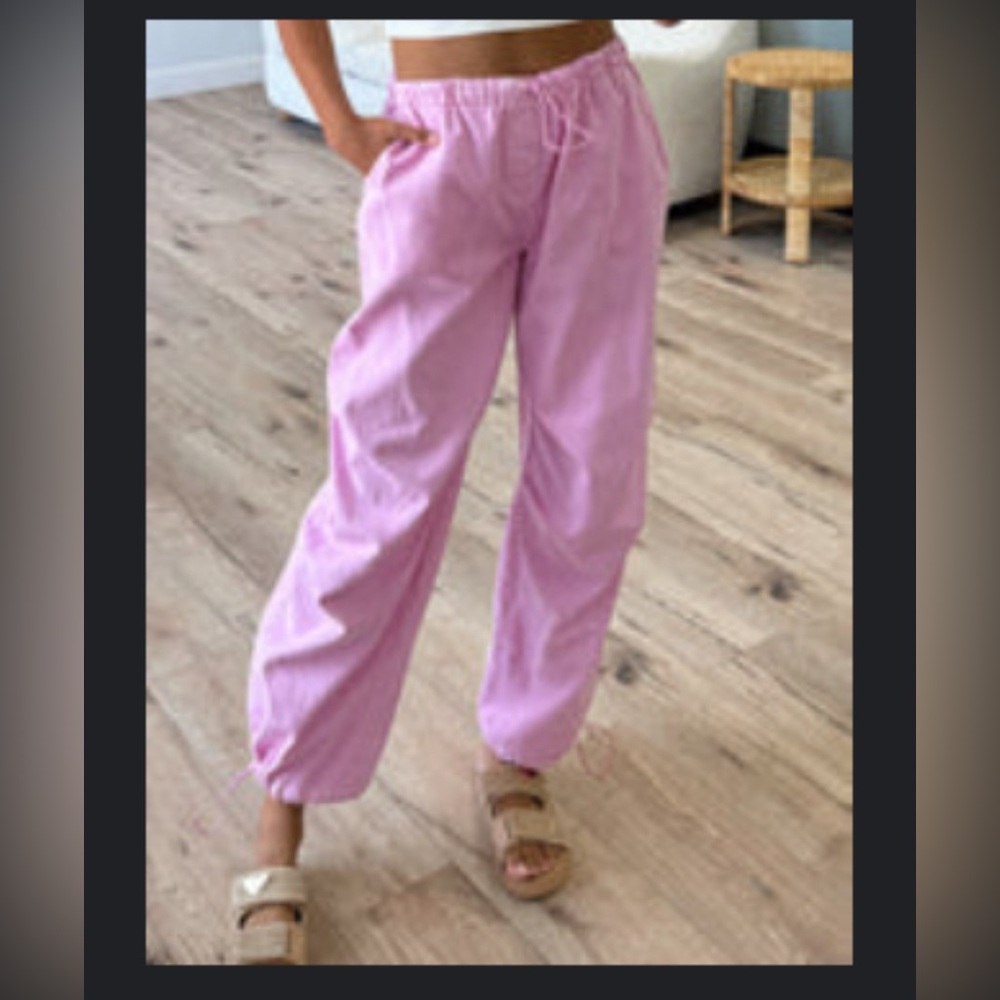 TALULAH Cotton Parachute Pants - Orchid Drawstring Pants - NWT - Large